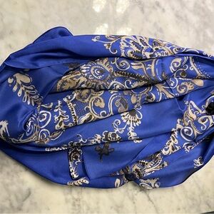 Coldwater Creek Royal Blue and Gold Scarf